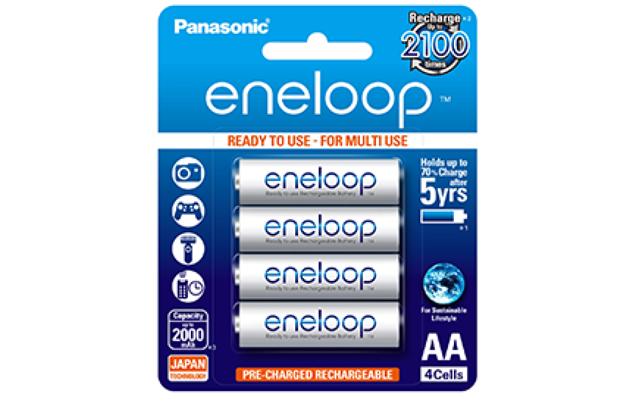 Panasonic Eneloop Aa Mah Pack Rechargeable Ni Mh Batteries Aa