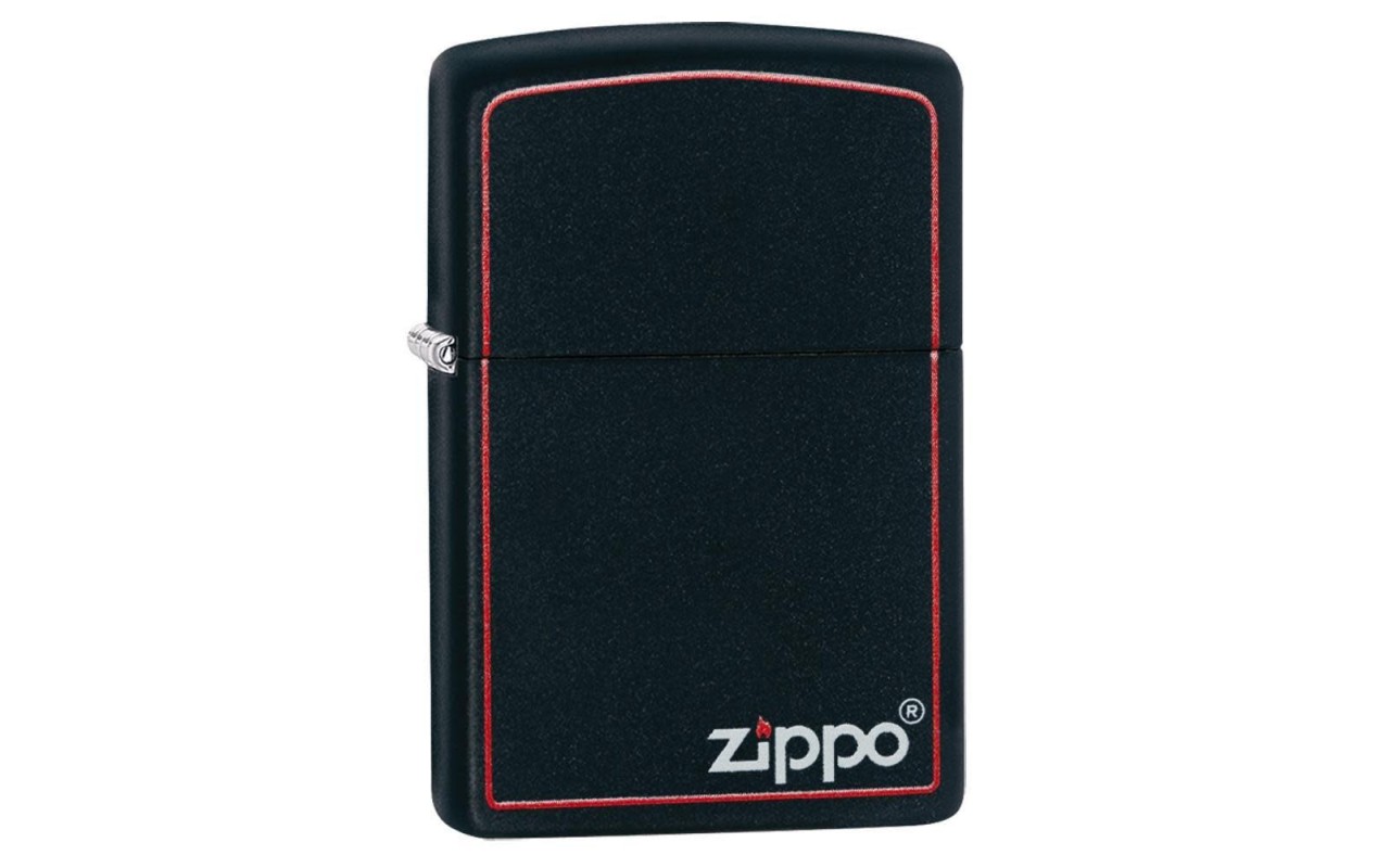 Zippo Classic Black And Red Zippo Black Matte Windproof Pocket Lighter