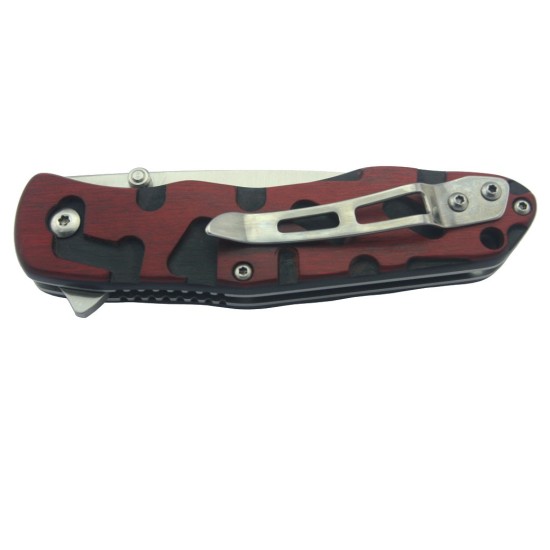Enlan L04 EDC Folding Knife [Pakkawood Handle, Liner Lock, Drop point, Fine Edge]