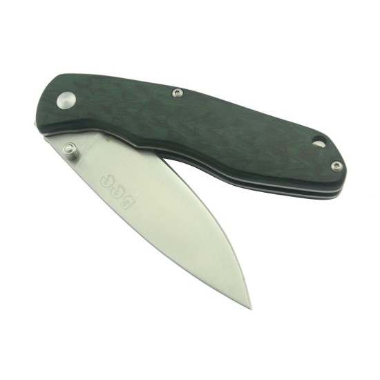 Enlan L04GN EDC Folding Knife [Pakkawood Handle, Liner Lock, Drop point, Fine Edge]
