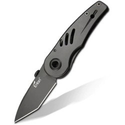 Enlan M01-T1 EDC Folding Knife [Stainless Steel Handle, Frame Lock, Drop point, Fine Edge]