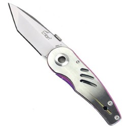 Enlan M01-T2 EDC Folding Knife [Stainless Steel Handle, Frame Lock, Drop point, Fine Edge]