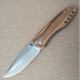 Enlan M011 EDC Folding Knife [Wood Handle, Liner Lock, Drop point, Fine Edge]