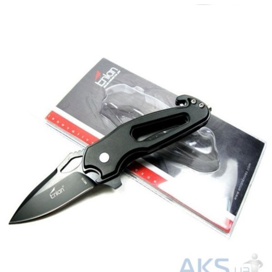 Enlan M016 EDC Folding Knife [Stainless Steel Handle, Frame Lock, Drop point, Fine Edge]