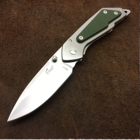 Enlan M017S EDC Folding Knife [G10 Handle, Frame Lock, Drop point, Fine Edge]
