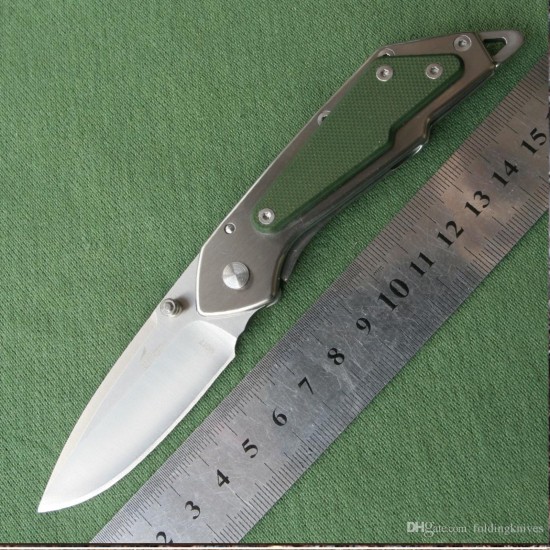 Enlan M017S EDC Folding Knife [G10 Handle, Frame Lock, Drop point, Fine Edge]