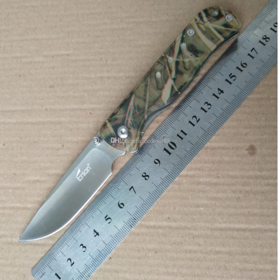Enlan M021CA EDC Folding Knife [Aluminum Handle, Liner Lock, Drop point, Fine Edge]