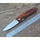 Enlan M028 EDC Folding Knife [Rose Wood Handle, Liner Lock, Drop Point, Fine Edge]