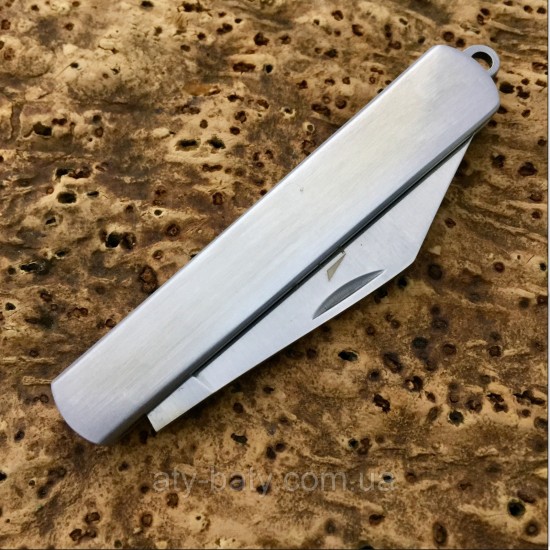 Enlan M031M EDC Folding Knife [Stainless Steel Handle, No Lock, Drop point, Fine Edge]