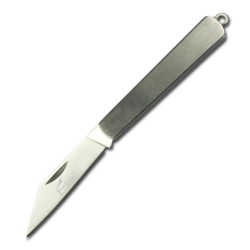 Enlan M031S EDC Folding Knife [Stainless Steel Handle, No Lock, Drop point, Fine Edge]