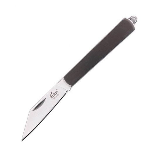 Enlan M031S EDC Folding Knife [Stainless Steel Handle, No Lock, Drop point, Fine Edge]