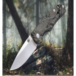 Enlan M03PF EDC Folding Knife [Aluminum Handle, Liner Lock, Drop point, Fine Edge]