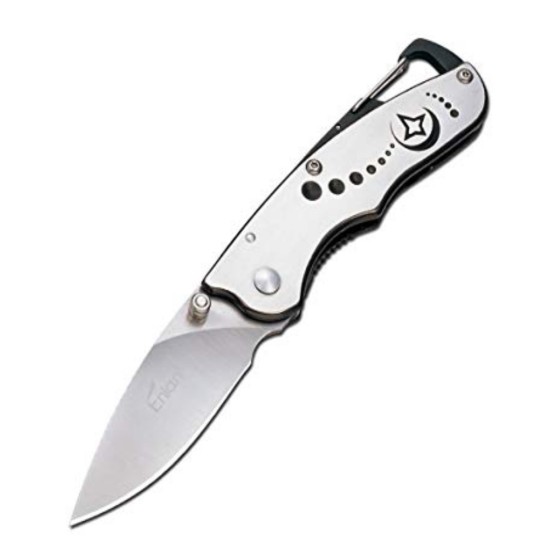 Enlan M05BK EDC Folding Knife [Stainless Steel Handle, Frame Lock, Drop point, Fine Edge]
