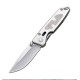 Enlan M06-1 EDC Folding Knife [Stainless Steel Handle, Frame Lock, Drop point, Fine Edge]