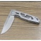 Enlan M06-2 EDC Folding Knife [Stainless Steel Handle, Frame Lock, Drop point, Fine Edge]