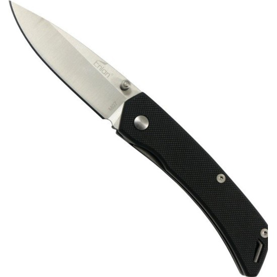 Enlan M07 EDC Folding Knife [G10 Handle, Liner Lock, Drop point, Fine Edge]