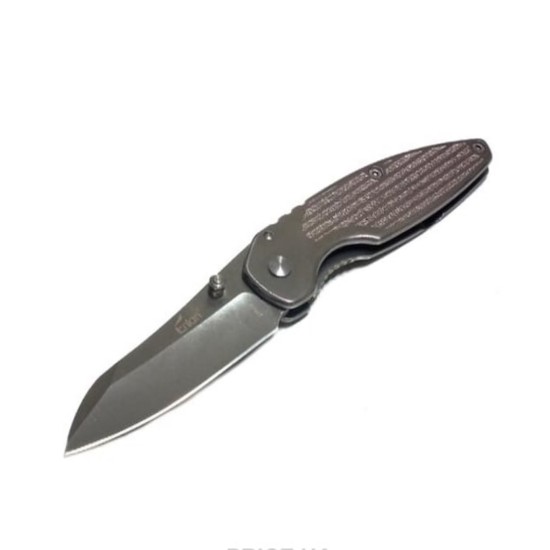 Enlan M08-2 EDC Folding Knife [Stainless Steel Handle, Frame Lock, Drop point, Fine Edge]