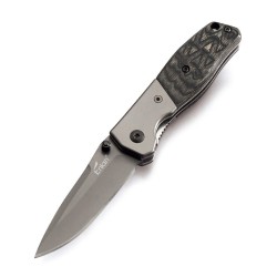Enlan M09-3 EDC Folding Knife [Stainless Steel Handle, Liner Lock, Drop point, Fine Edge]