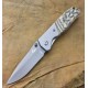 Enlan M09-3 EDC Folding Knife [Stainless Steel Handle, Liner Lock, Drop point, Fine Edge]