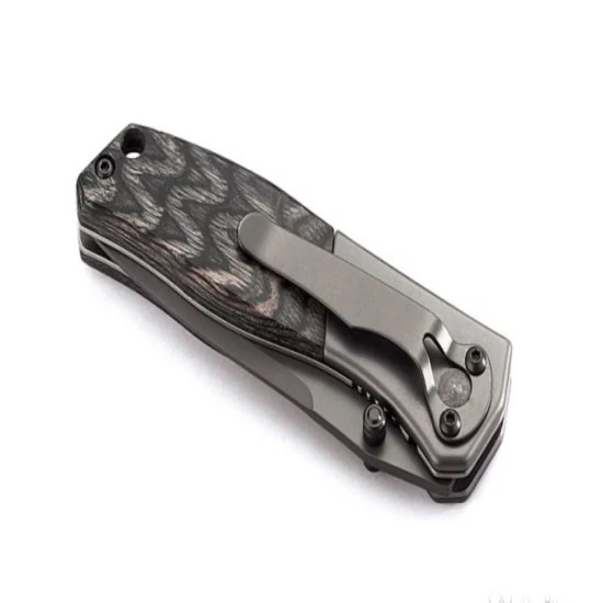 Enlan M09-3 EDC Folding Knife [Stainless Steel Handle, Liner Lock, Drop point, Fine Edge]