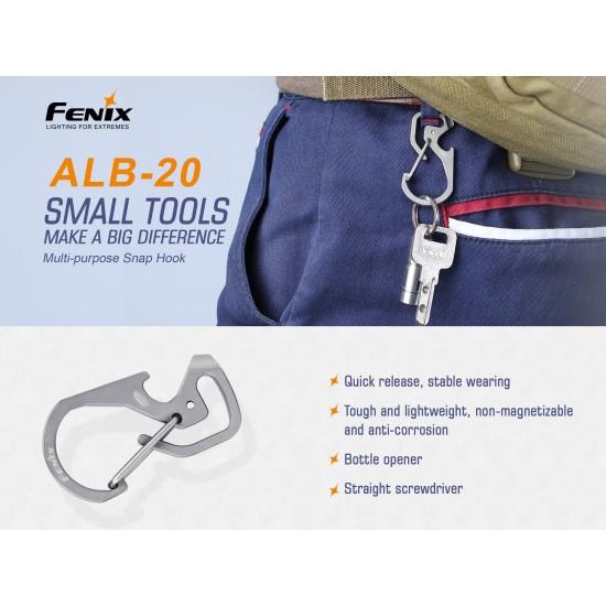 Fenix ALB-20 Multi-Purpose Titanium Snap Hook
