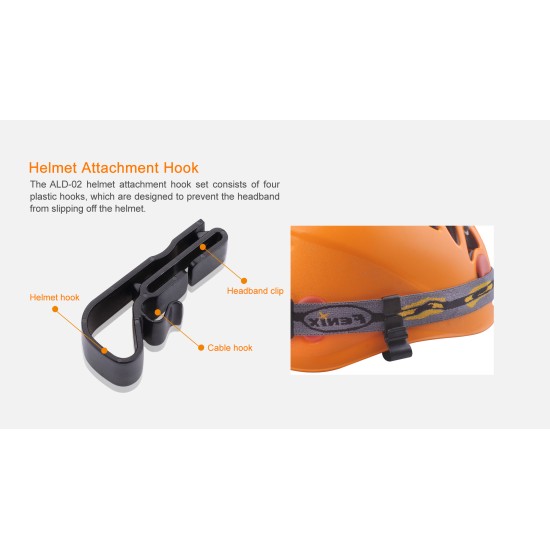 Fenix ALD-02 Helmet Attachment Hook Set for Headlamps (4 Pack)