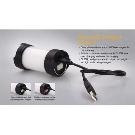 Fenix CL25R USB Rechargeable LED Camping Lantern (350 Lumens, 1x18650)