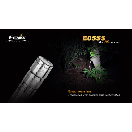 Fenix E05 SS - Stainless Steel LED Keychain Flashlight (85 Lumens) [DISCONTINUED]