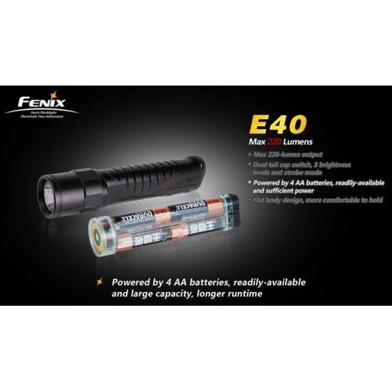 Fenix E40 (220 Lumens, 4xAA) [DISCONTINUED & UPGRADED]