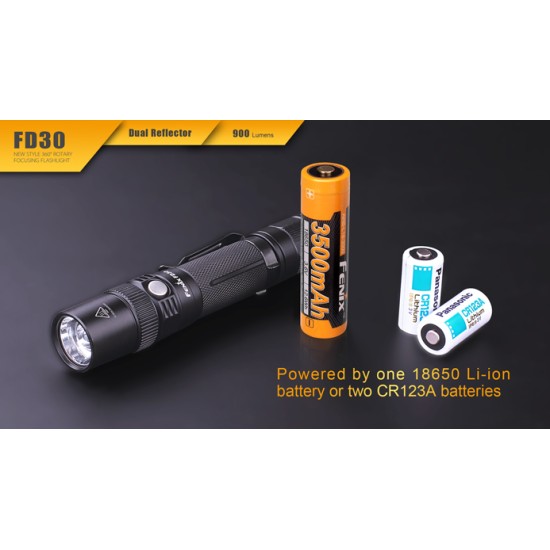 Fenix FD30 Adjustable Focus (Zoom) Tactical LED Flashlight (900 Lumens, 1x18650)