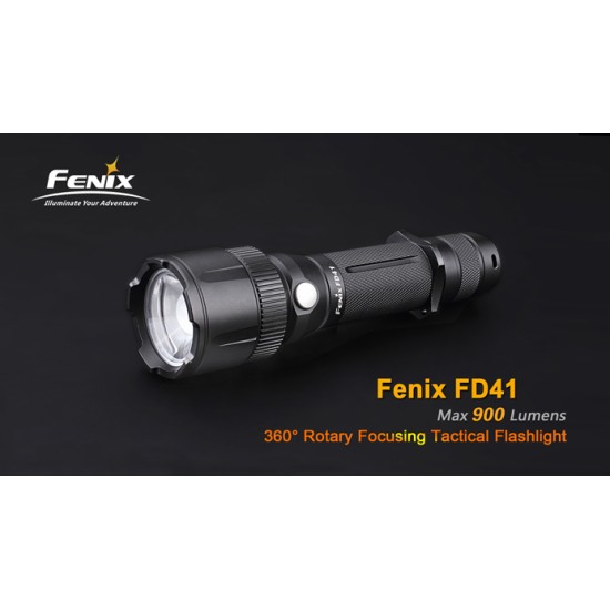 Fenix FD41 Adjustable Focus (Zoom) Tactical LED Flashlight (900 Lumens, 1x18650)