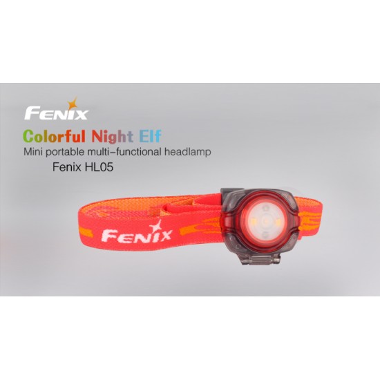 Fenix HL05 Headlamp / Clip Light (8 lumens) - Orange Red / Baby Blue / Bright Green