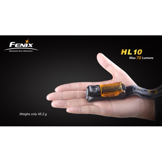 Fenix HL10 Headlamp - 1xAAA Mini Headlamp, 70 Lumens 