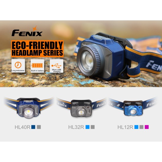 Fenix HL12R USB Rechargeable LED Headlamp (Built-in battery, 400 Lumens) with Neutral White and Red Output