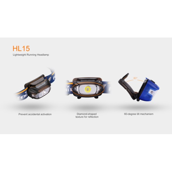 Fenix HL15 Running Headlamp (2xAAA, 200 Lumens) with White and Red Output