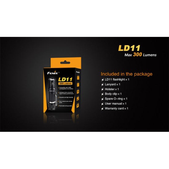 Fenix LD11 EDC Flashlight (300 Lumens, 1xAA/14500)