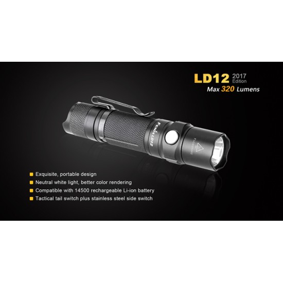 Fenix LD12 2017 Edition EDC LED Flashlight (320 Lumens, 1xAA/14500)
