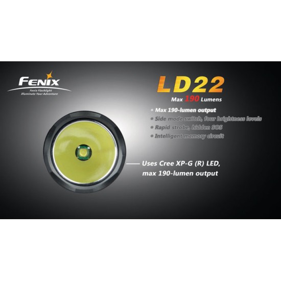 Fenix LD22 R5 LED Flashlight (190 Lumens, 2xAA)
