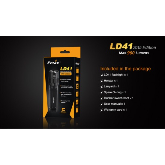 Fenix LD41 AA LED Flashlight - 2015 Edition (960 Lumens, 4xAA)