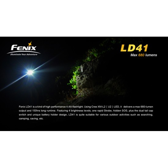 Fenix LD41 XM-L2 Flashlight - 4xAA, 680 Lumens (DISCONTINUED/UPGRADED)