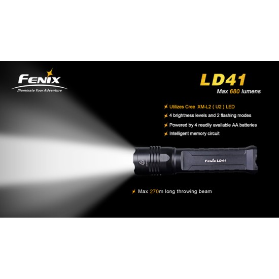 Fenix LD41 XM-L2 Flashlight - 4xAA, 680 Lumens (DISCONTINUED/UPGRADED)