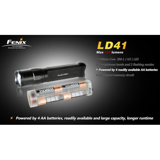 Fenix LD41 XML U2 - 4xAA Flashlight (520 Lumens) [DISCONTINUED/UPGRADED]