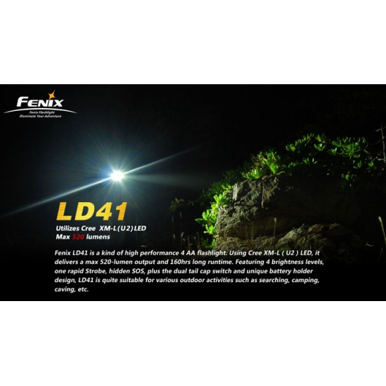 Fenix LD41 XML U2 - 4xAA Flashlight (520 Lumens) [DISCONTINUED/UPGRADED]