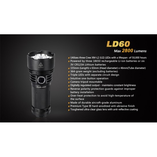 Fenix LD60 LED Flashlight (2800 Lumens)  [DISCONTINUED]