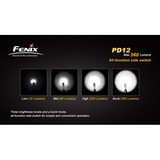 Fenix PD12 XM-L2 (T6) Neutral White (360 Lumens/1xCR123A)