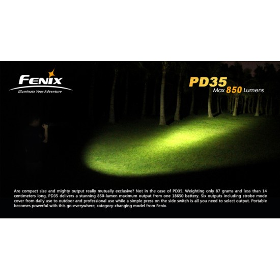 Fenix PD35 18650 Flashlight (850 Lumens)  [DISCONTINUED/UPGRADED]