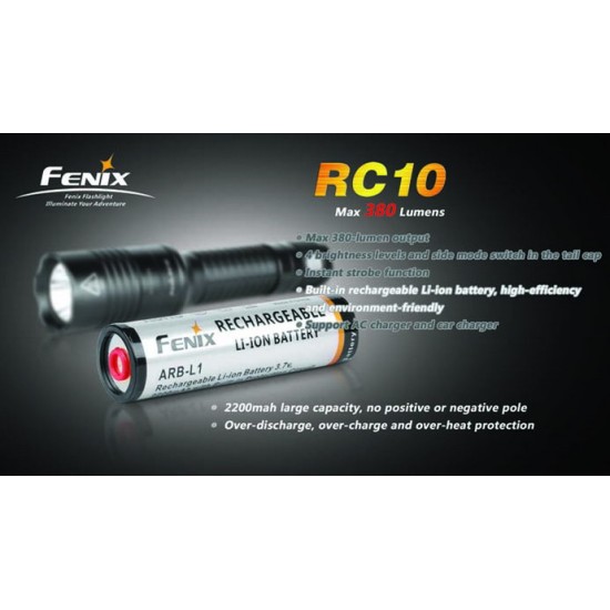 Fenix RC10 Rechargeable Flashlight, 380 Lumens [DISCONTINUED & UPGRADED]