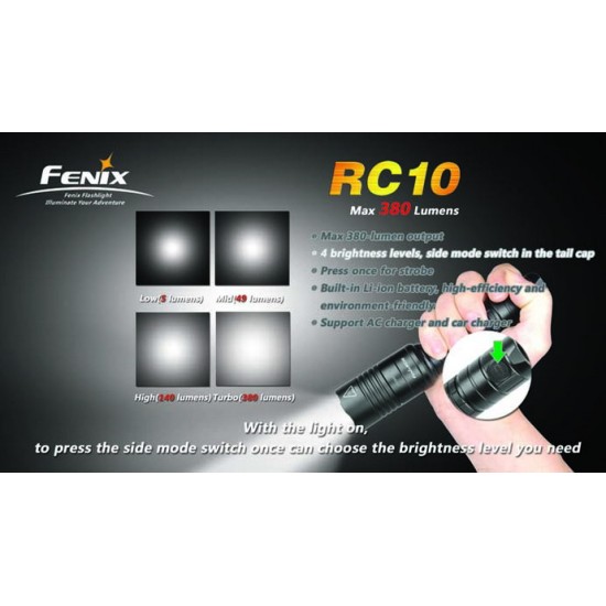 Fenix RC10 Rechargeable Flashlight, 380 Lumens [DISCONTINUED & UPGRADED]