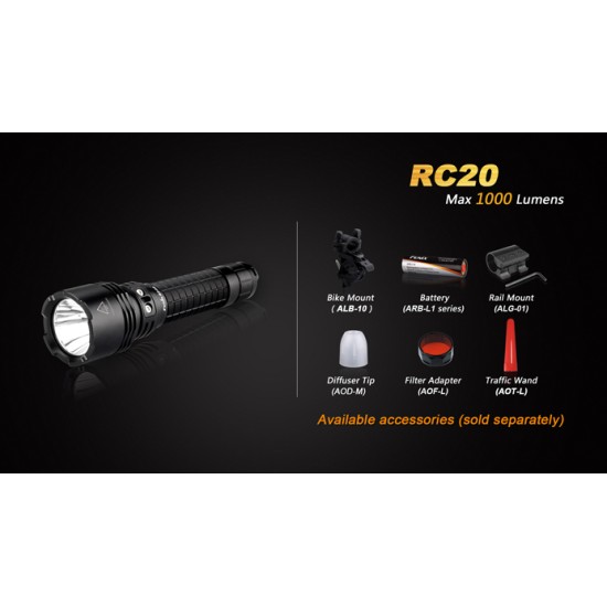 Fenix RC20 USB Rechargeable Flashlight (1000 Lumens)