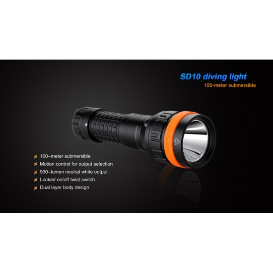 Fenix SD10 100 Meters Diving Flashlight (930 Lumens, 1x18650)